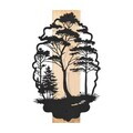 Decoratiune de perete, Sylva, Cadru: Lemn (Grosime: 2 cm), Natural/Negru