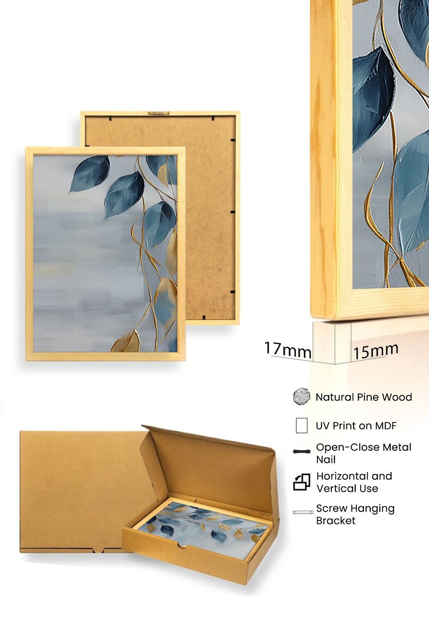Set 3 tablouri decorative, Huhu476, Cadru: 100% LEMN MASIV (Grosime: 2,5 cm), Multicolor - view 3