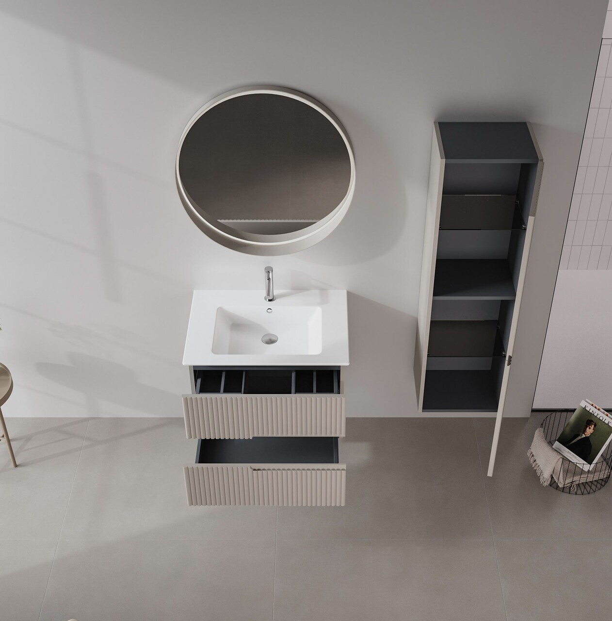 Dulap de baie, Hanah Home, Moonlight 40, Nurcă mată — imaginea 5