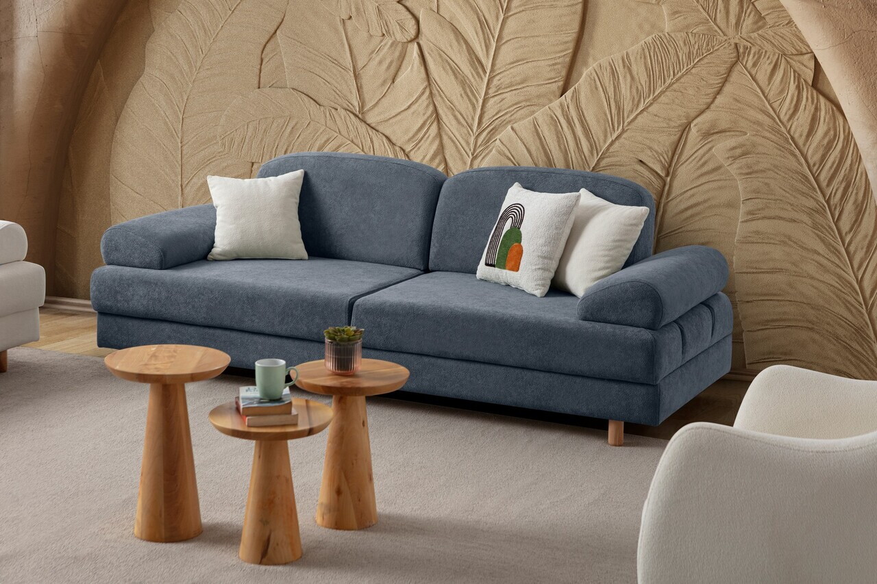Canapea extensibila 3 locuri, Atelier del Sofa, 752EST1167, Albastru