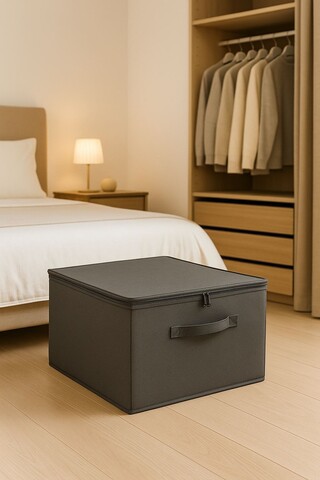 Cutie de depozitare din pâslă,  YLC.D.H-031, 42x23x35 cm, 100% NEȚESUT, Antracit