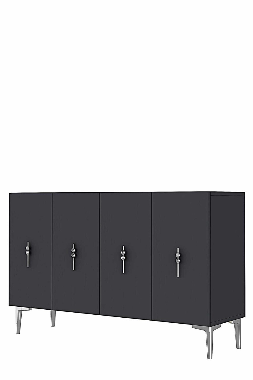 Consola, Hanah Home, Ayshe 120, 120x75x32 cm, Antracit / Argintiu — imaginea 5