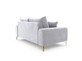 Canapea, Madara, Mazzini Sofas, 2 locuri, gold legs, 172x102x90 cm, catifea, argintiu