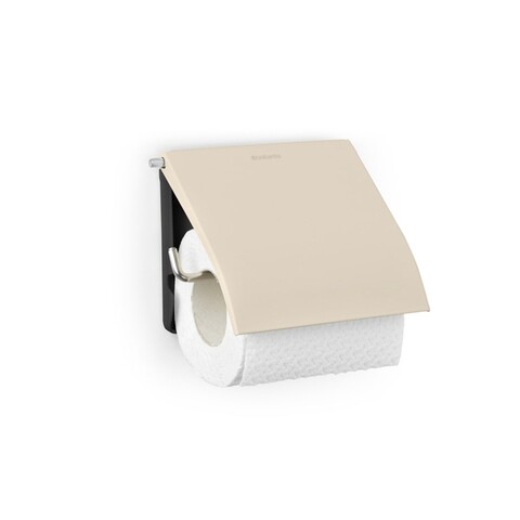 Suport hartie igienica, Brabantia, Soft Beige, 13.2x1.7x12.3 cm, otel, bej