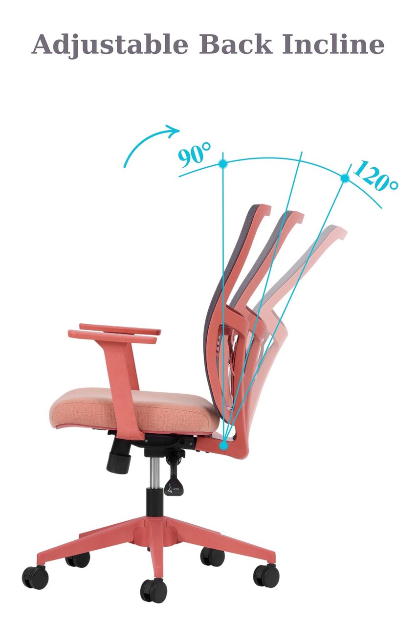 Set scaune de birou (2 piese), Hanah Home, Lumbar 108, Plastic, Roz somon - view 8