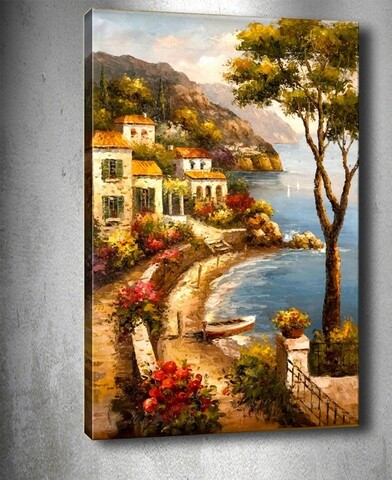 Tablou decorativ Tuscany, Tablo center, 40x60 cm, canvas, multicolor
