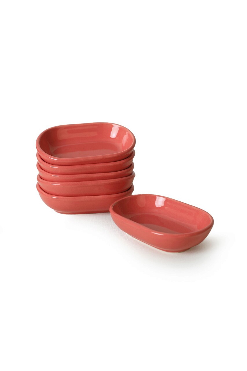 Set boluri pentru aperitive, Keramika, 275KRM2140, Ceramica , Nu absoarbe apa, Roz - 1 | YEO