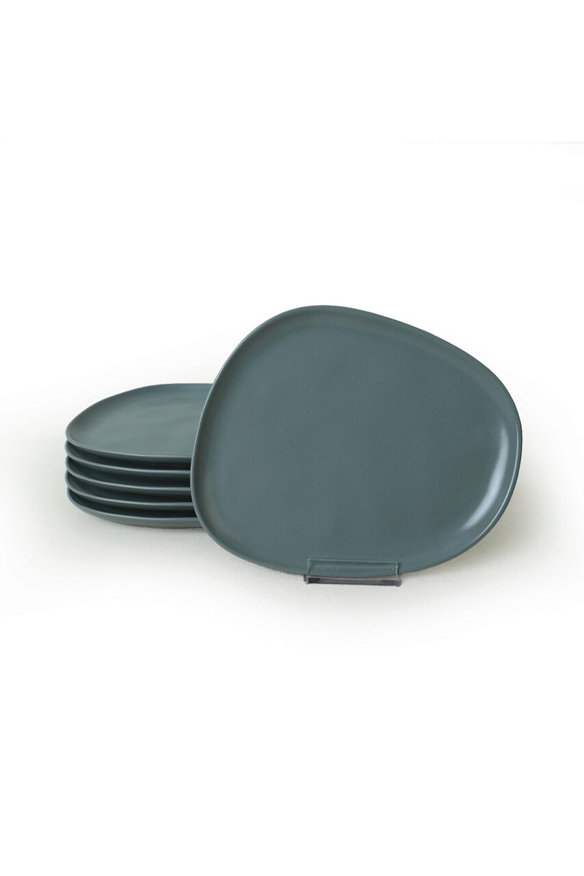 Set platouri servire desert, Keramika, 275KRM2206, Ceramica , Nu absoarbe apa, Verde Mat