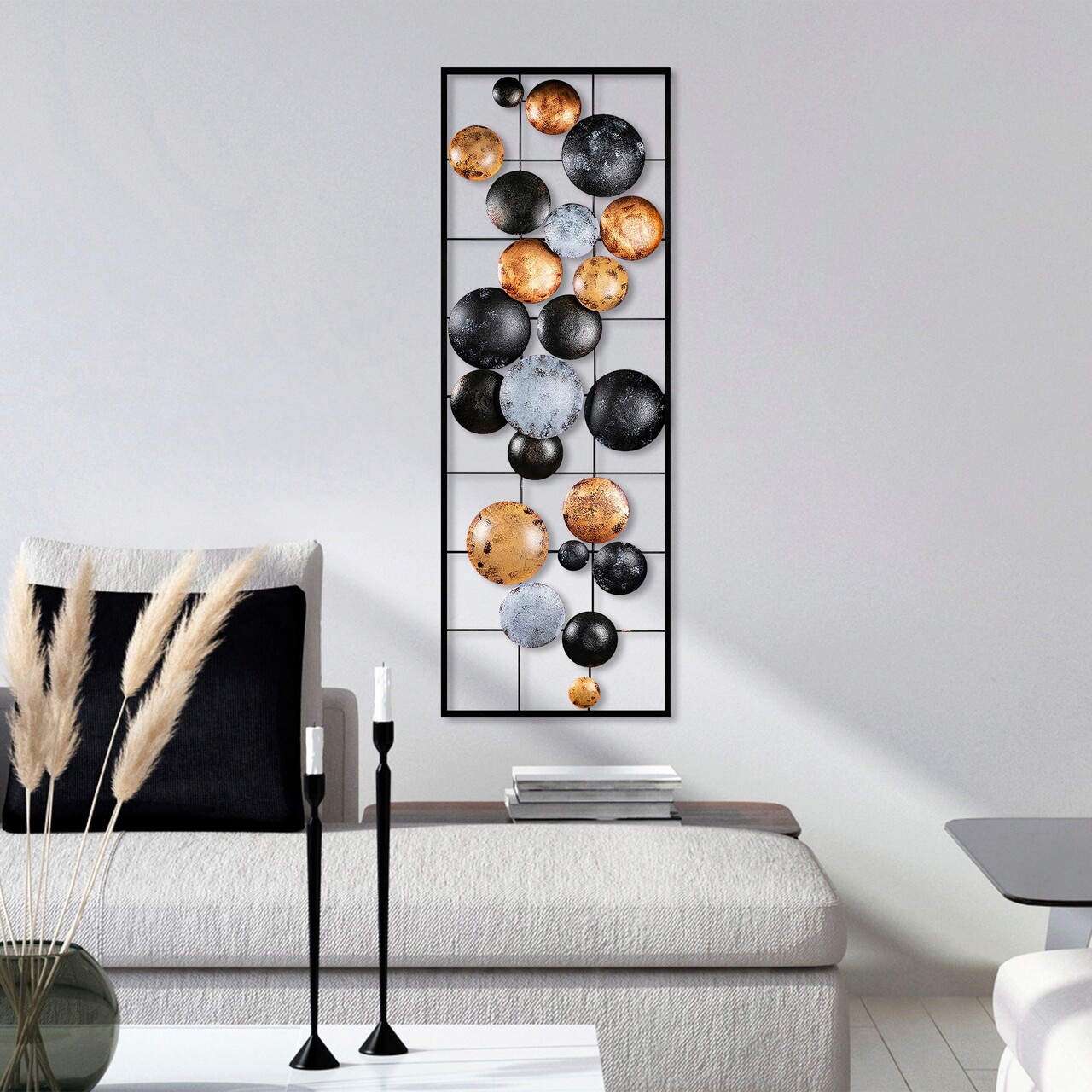 Decoratiune de perete, Camber, Metal, 90 x 32 x 4 cm, Multicolor - 2 | YEO