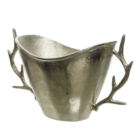 Frapiera antlers, decoris, 19.5x36x22 cm, aluminiu, argintiu