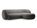 Coltar dreapta 3 locuri, Kate, Micadoni, 285x176x76 cm, catifea, gri inchis