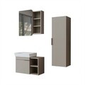 Set Dulap de Baie cu Chiuvetă și Oglindă (3 Piese), Hanah Home, 2941, PAL MELAMINAT, Gresie