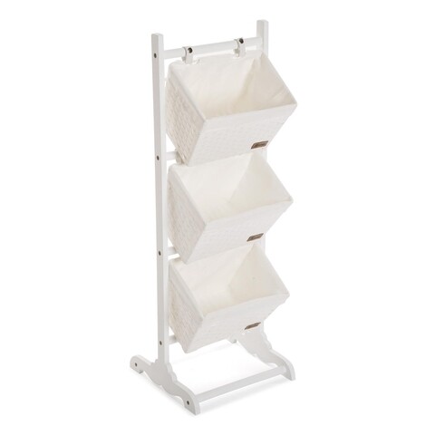 Organizator pentru baie cu 3 cosuri Helen, Versa, 35x35x102 cm, ratan