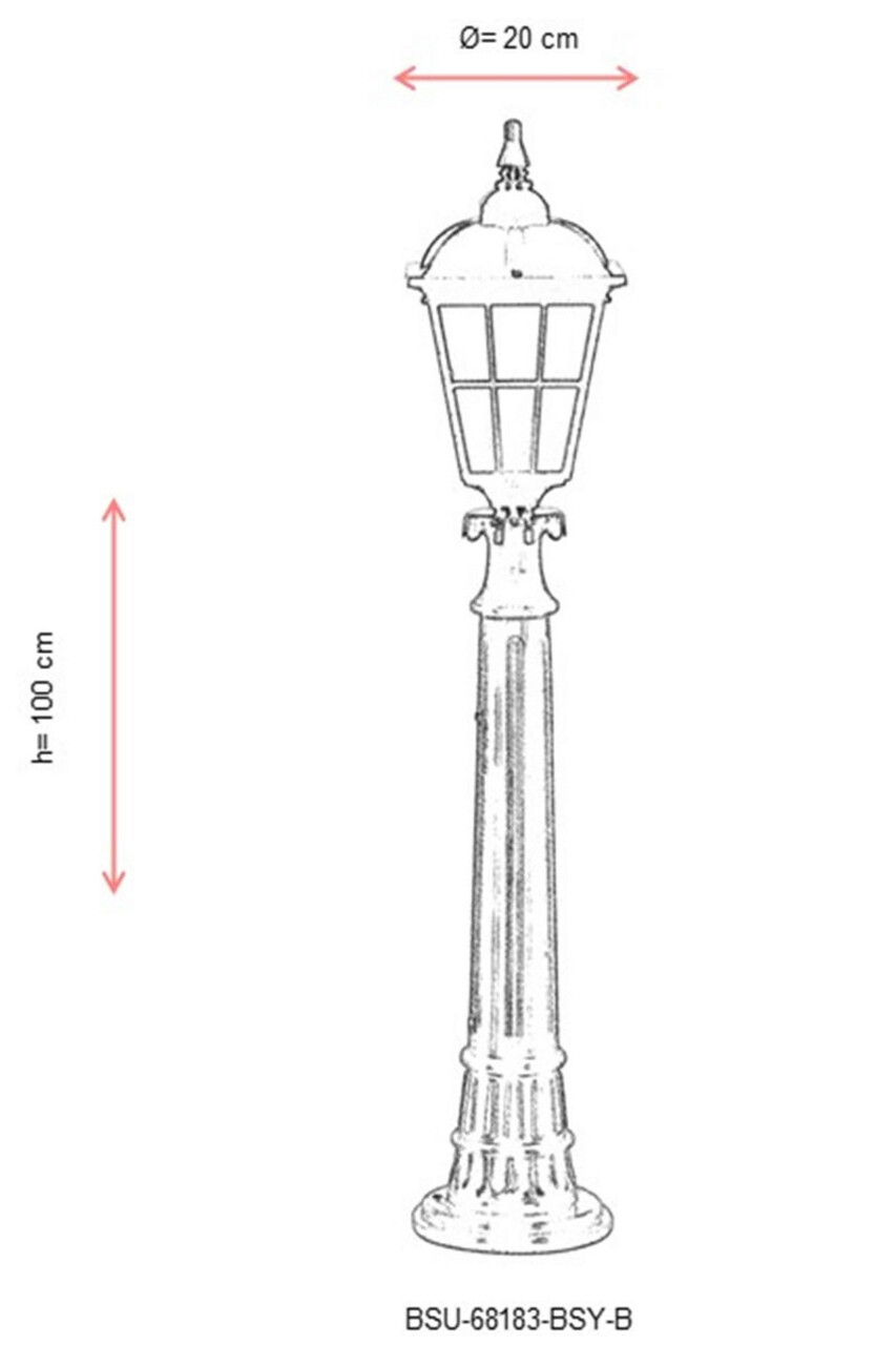 Lampadar de exterior, Avonni, 685AVN1218, Plastic ABS, Negru