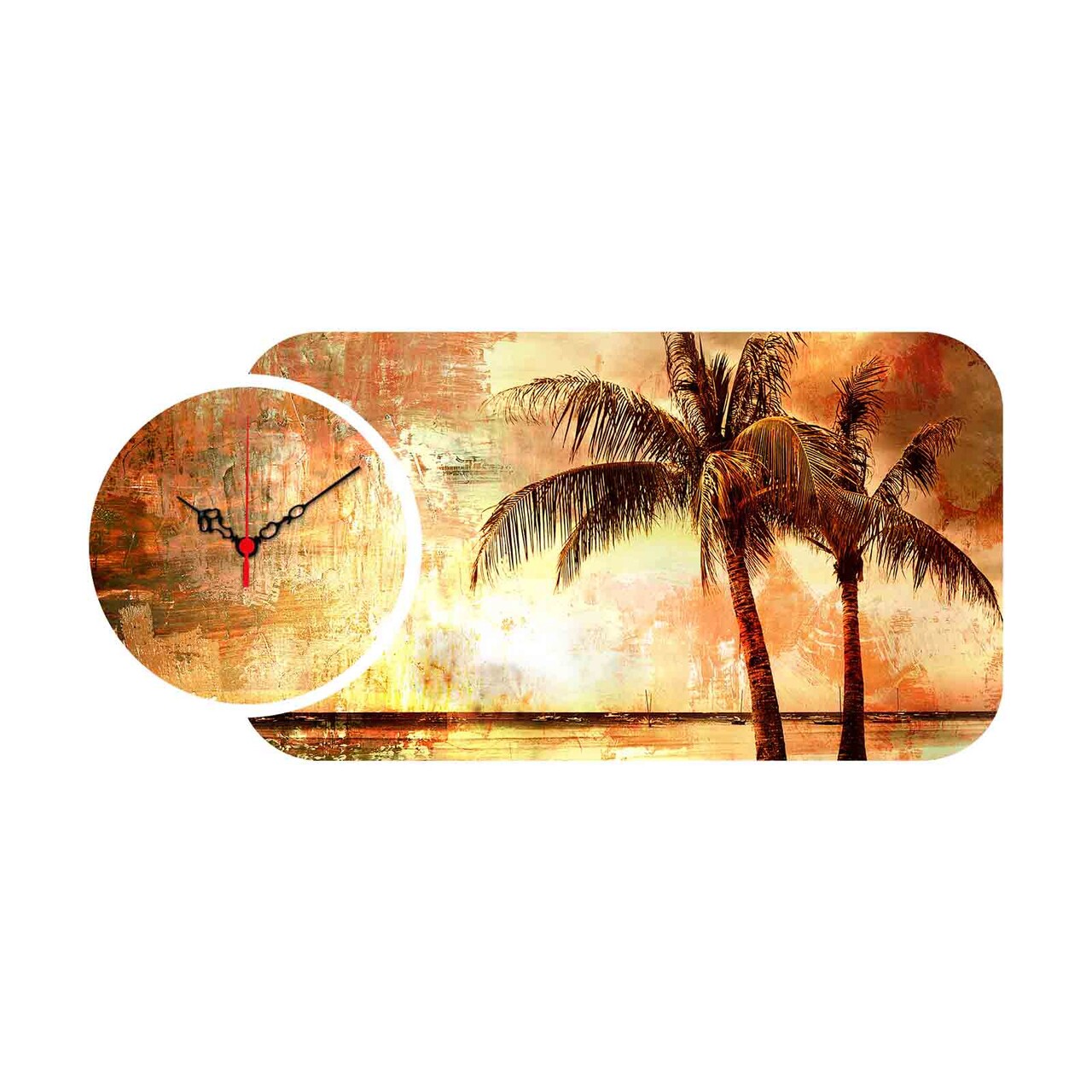 Set ceas si tablou decorativ, YMS-08, MDF , Dimensiune: 68 x 32 cm, Multicolor