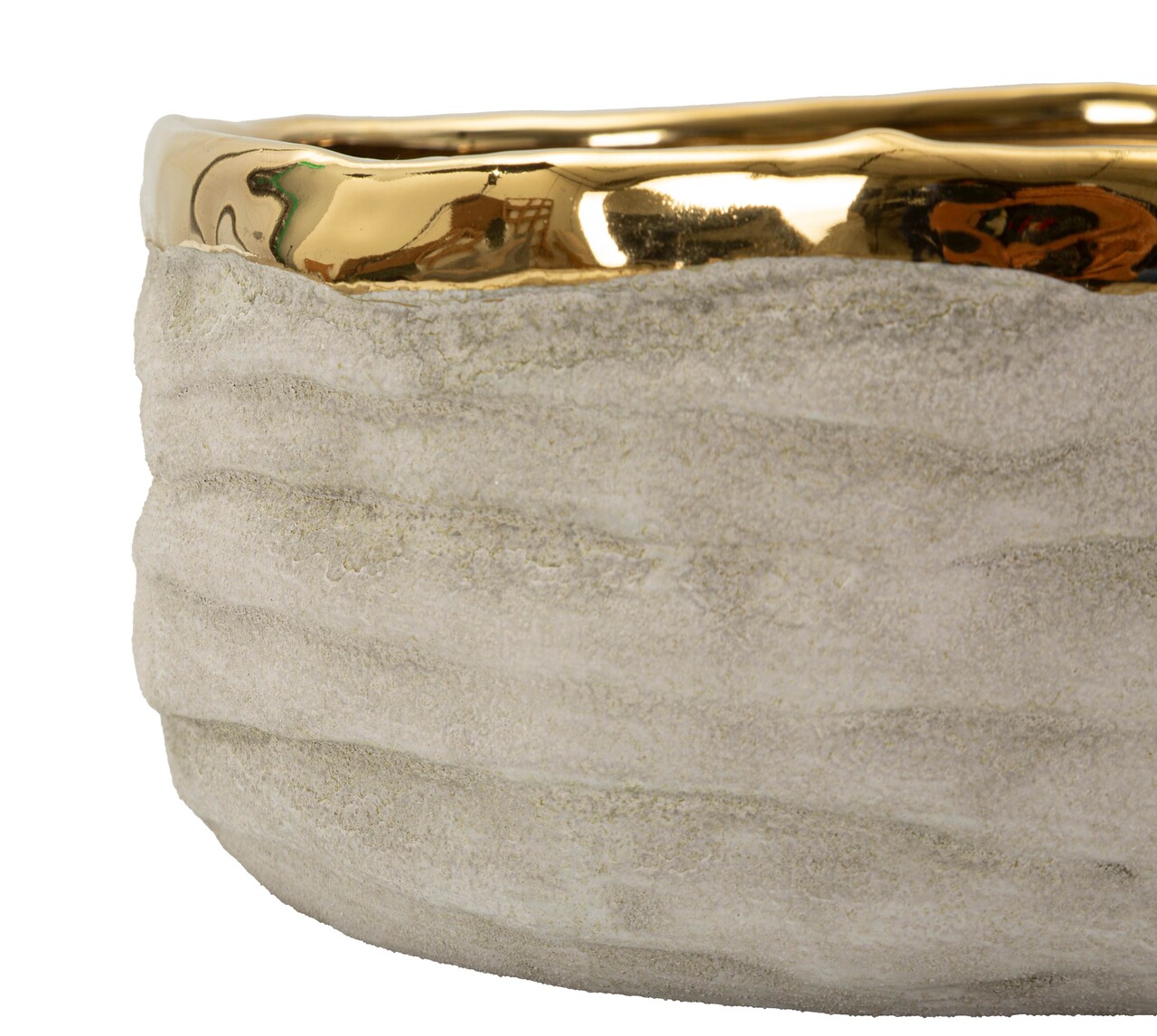 Set 2 ghivece, Mauro Ferretti, Lima, 22.5x10.5 cm, ceramica, gri/auriu - imagine 3