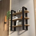 Raft de perete, Zena Home, Suno, Stejar negru / Oud