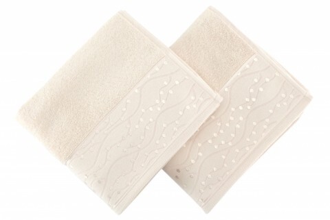 Set 2 prosoape de maini 50x90 cm, 100% bumbac, soft kiss,tomurcuk beige