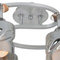 Plafoniera, Evea, L.40 l.35 H.26 cm, 4 x E27, 60W, metal/sticla, argintiu/alb