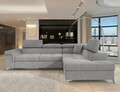 Coltar extensibil dreapta 4 locuri ELTAP, RT-04RAQ, Eridano, 275x202x88 cm, lemn/poliester, gri deschis