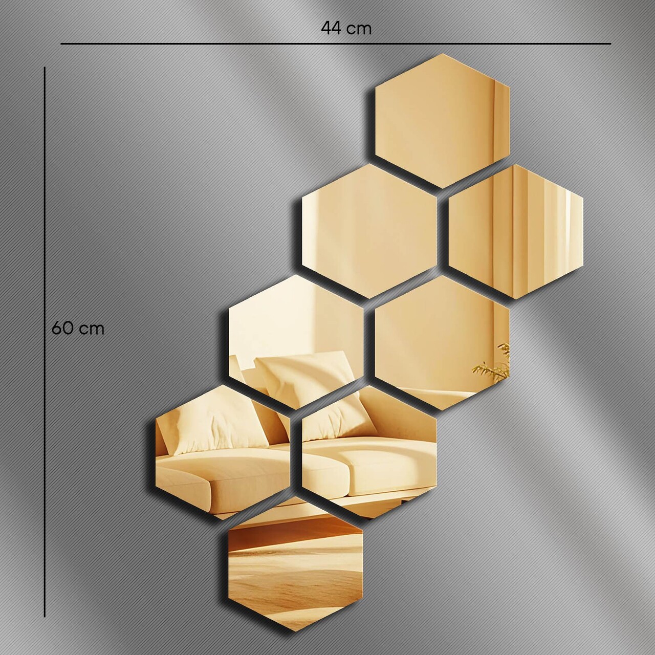 Oglinda decorativa, Ozgl525, Partea de jos: 100% EVA (Grosime: 10 mm), Auriu - view 3
