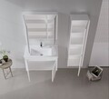 Set Dulap de Baie cu Chiuvetă și Oglindă (2 Piese), Hanah Home, Arno 85, Alb