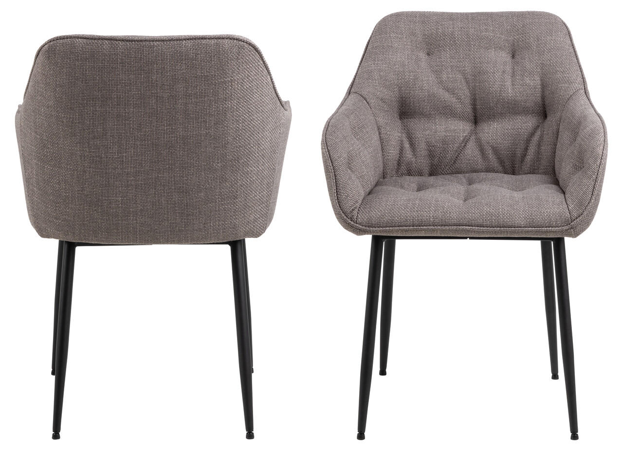 Scaun Brooke, Actona, 58x55x83 cm, tesatura structurata/otel, gri maro deschis - view 7