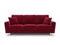 Canapea extensibila 3 locuri, Moghan, Micadoni Home, GL, 235x100x88 cm, catifea, rosu