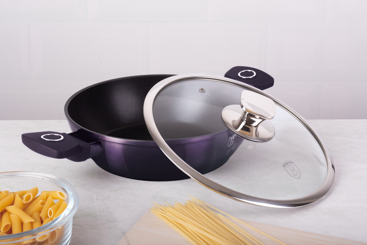 Oala cu capac Berlinger Haus, Purple Eclipse, 24 cm, 2.3 L, aluminiu forjat, mov - imagine 2