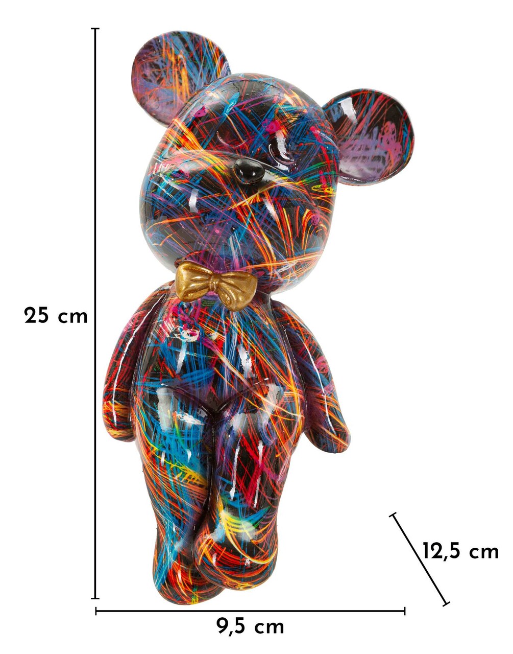 Decoratiune, Mauro Ferretti, Orsetto Psyco -B, 12.5x9.5x25 cm, polirasina, multicolor - imagine 7