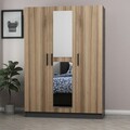 Dulap pentru haine, Minerva, Kale Oak, 135x210x52 cm, PAL, Stejar