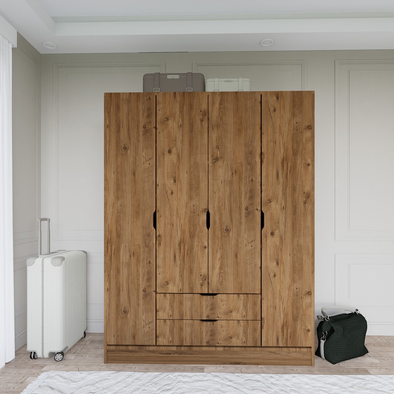 Dulap pentru haine, Miwood, 1600-140, 140x182x45 cm, PAL, Maro - 1 | YEO