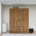 Dulap pentru haine, Miwood, 1600-140, 140x182x45 cm, PAL, Maro