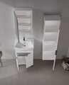 Set Dulap de Baie cu Chiuvetă și Oglindă (2 Piese), Hanah Home, Purus 55, Alb