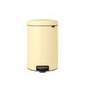 Cos de gunoi cu pedala, Brabantia, NewIcon Mellow Yellow, 20 L, 38x29x46.7 cm, otel, galben pastel