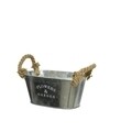 Set 4 ghivece Flower & Garden Oval, Decoris, zinc, argintiu