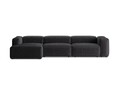 Coltar stanga 4 locuri, Bergamo, Cosmopolitan Design, 344x152x70 cm, catifea chenille raiata, gri
