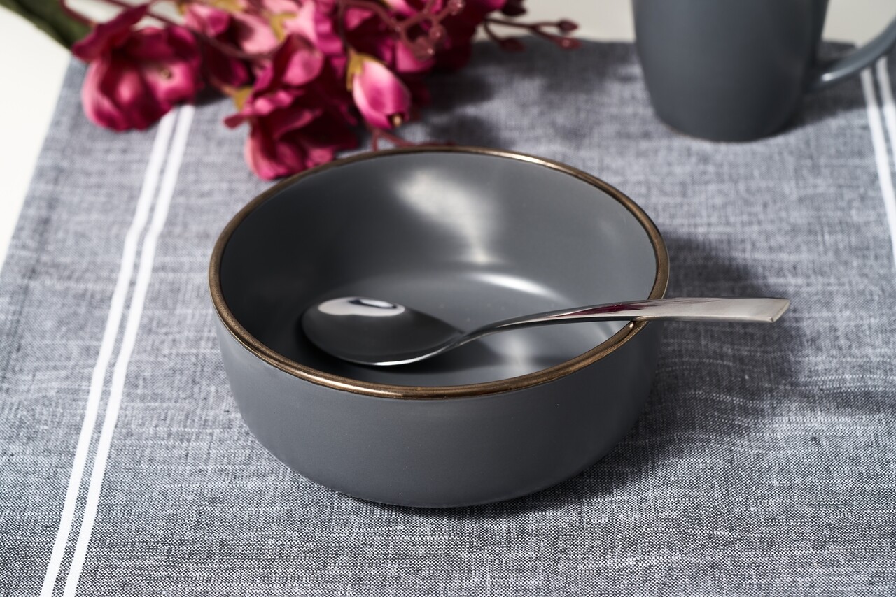 Set 6 boluri Calypso, Art of Dining by Heinner, 16 cm, ceramica, negru - 1 | YEO