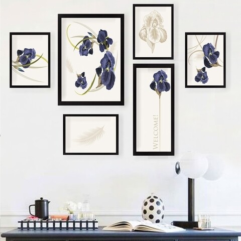 Set 6 tablouri decorative, SET_080, Lulu, 17×22 cm/24×29 cm/34×44 cm, plastic Lulu