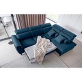 Coltar extensibil dreapta 4 locuri ELTAP, RT-40NU, Noble, 255x201x100 cm, lemn/poliester, albastru inchis