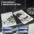 Set 2 protectii universale pentru aragaz Cafe Aromatica, Wenko, 30x52x1.8-5 cm, sticla temperata, multicolor