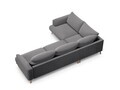 Coltar stanga 4 locuri, Naomi, Micadoni Home, 280x195x75 cm, catifea, gri
