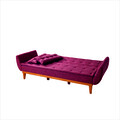 Set canapea extensibilă, Unique Design, 867UNQ1594, Lemn de carpen, Rosu claret