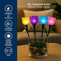 Set 4 lampi solare Tulipano, Beper, IP44, 5.7x29 cm, plastic, multicolor