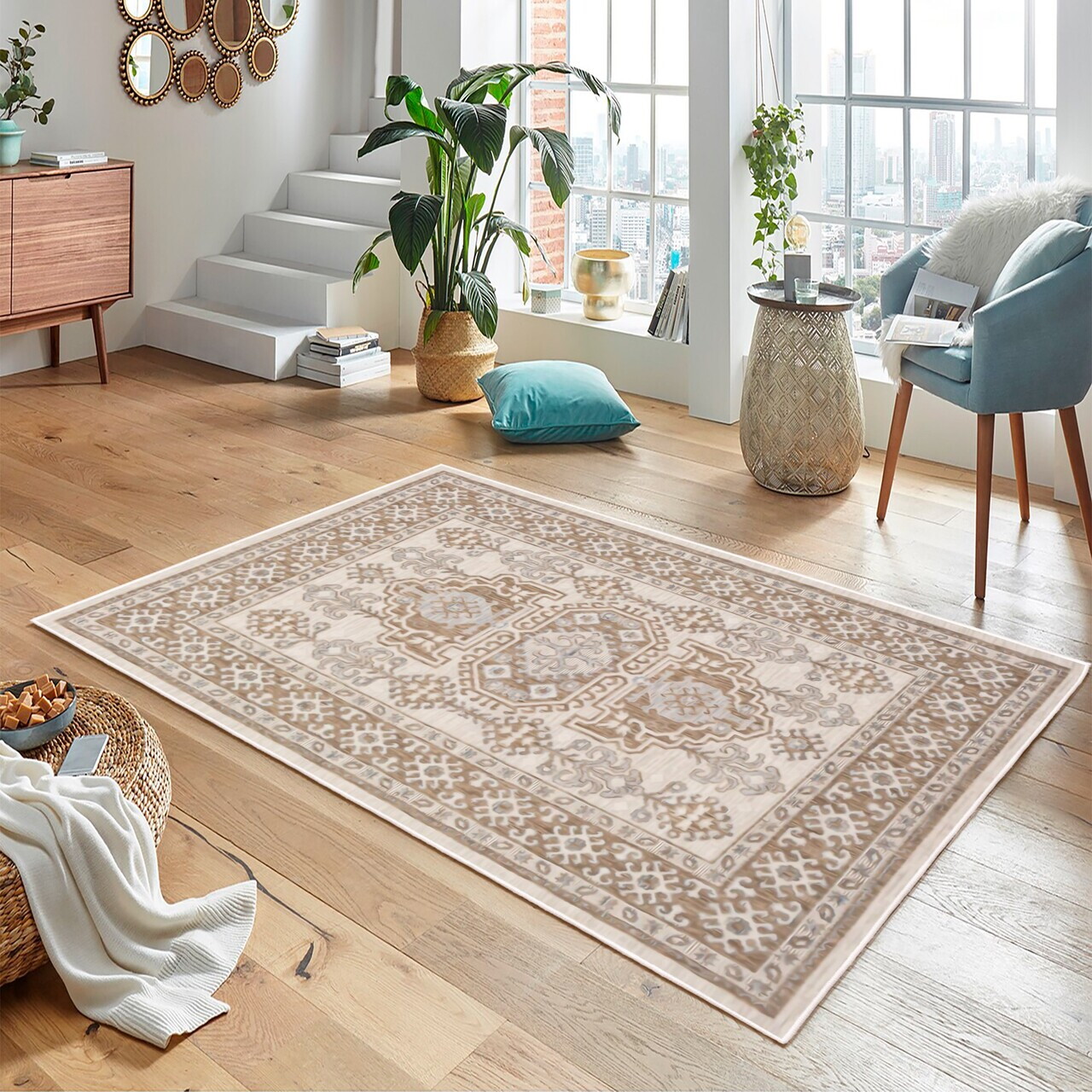 Covor, Woobtny0188, 160x230 cm, Maro — imaginea 2