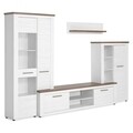 Mobilier living, 4 piese, Genova, 315 x 45 x 200 cm, PAL, alb natur