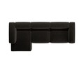 Coltar stanga 4 locuri, Bergamo, Cosmopolitan Design, 344x152x70 cm, tesatura structurata, negru