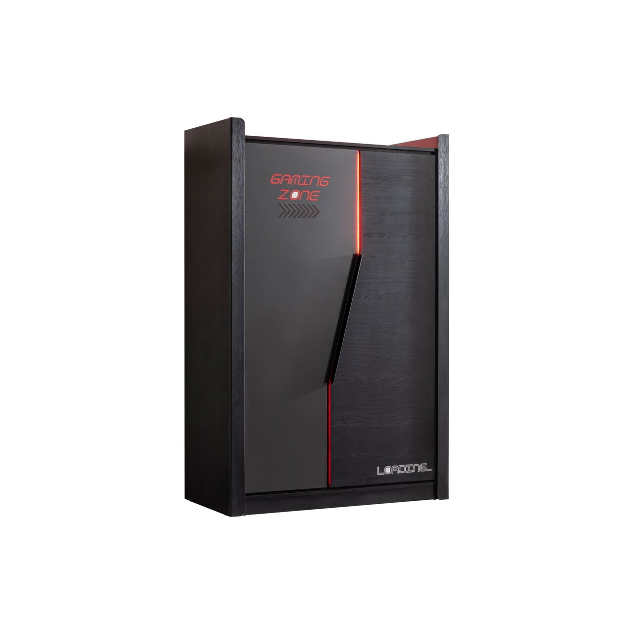 Dulap pentru haine, Hanah Home, Gaming Zone 2, 130x200x62 cm, PAL, Antracit - view 2