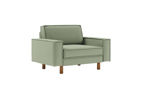Fotoliu, Atelier del Sofa, 918CMF1203, Cadru: 100% OȚEL, Verde marin / Nuc