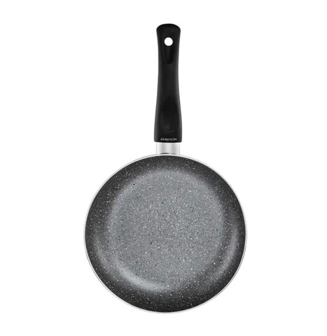 Tigaie pedra, ambition, 24 cm, invelis qualum basic stone edition, aluminiu, negru